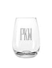 Tipsy 16 oz stemless wine with monogram