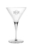 Twist 8 oz Martini glass with monogram